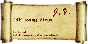 Jánossy Vitus névjegykártya